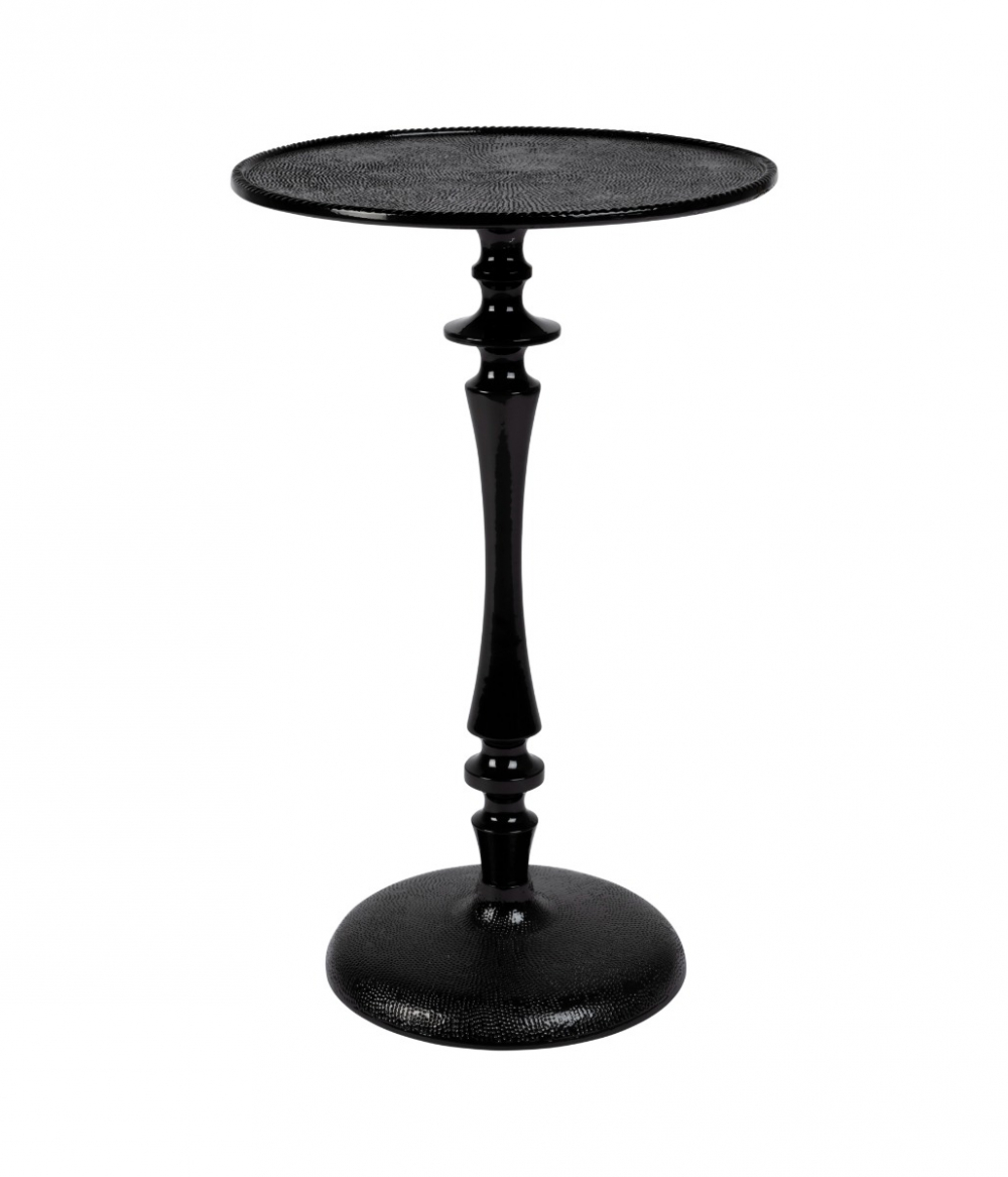 Black metal deals pedestal side table