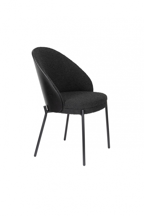 Rodin Chair Bouclé Black Front Side