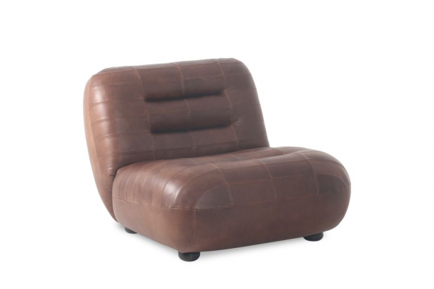 Wyatt Lounge Chair Wax Leather Chocolate Front Side