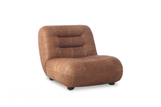 Wyatt Lounge Chair Wax Leather Cognac Front Side