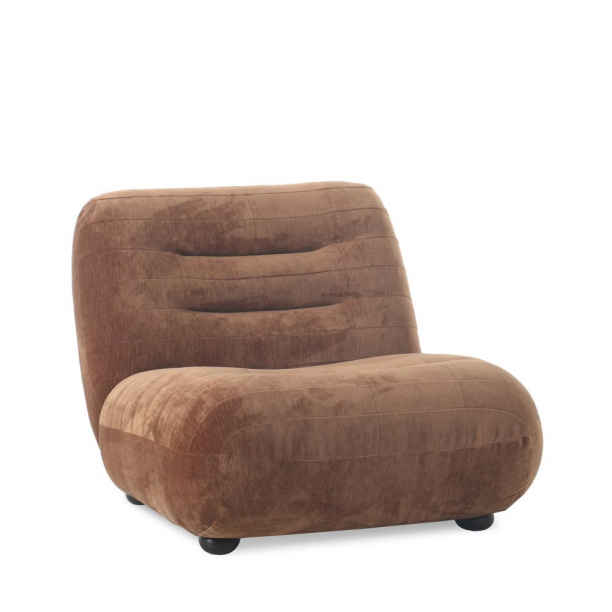 Wyatt Lounge Chair Velours Cognac Front Side