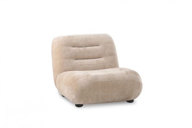 Wyatt Lounge Chair Velours Beige Front Side