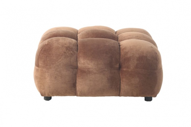 Hocker Hackman Velours Cognac Front