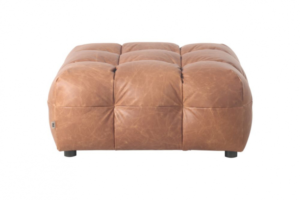 Hocker Hackman Leather Cognac Front