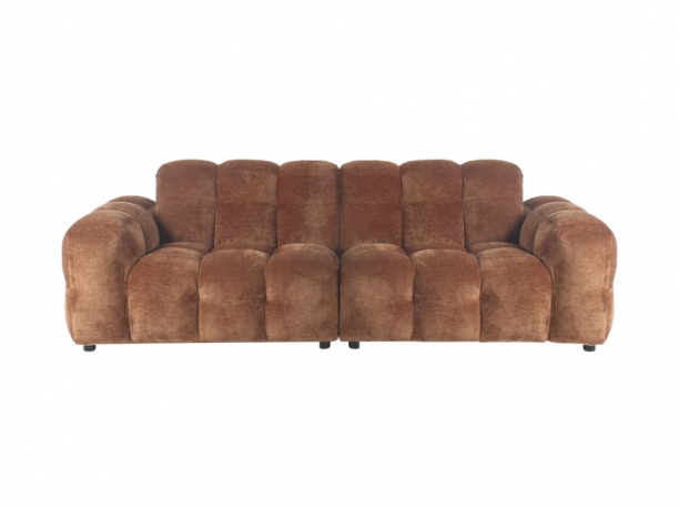 Sofa Hackman 3-Seater Velours Cognac Front