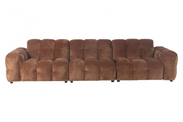 Sofa Hackman 4,5-Seater Velours Cognac Front