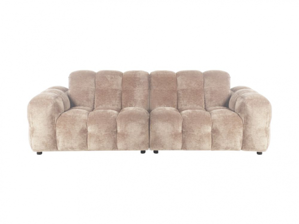 Sofa Hackman 3-Seater Velours Beige Front