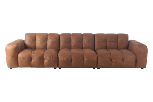 Sofa Hackman 4,5-Seater Leather Cognac Front