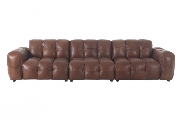 Sofa Hackman 4,5-Seater Leather Chocolate Front