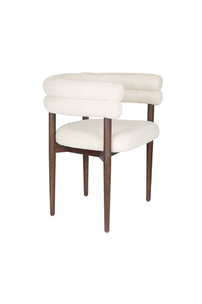 Sela Dining Chair Off White Front Side